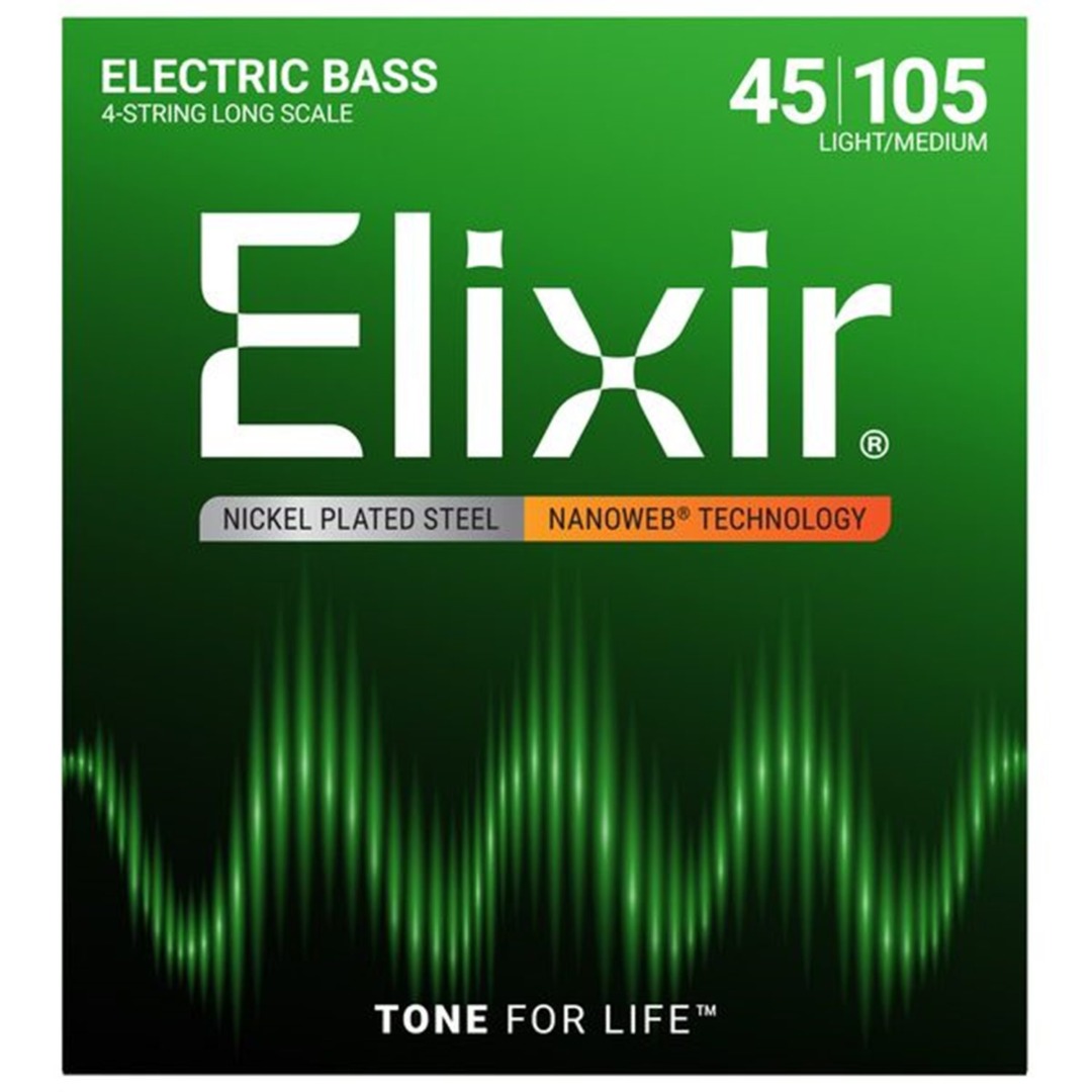 Elixir 14077 Nanoweb Light Medium Bass Strings Set 45/105