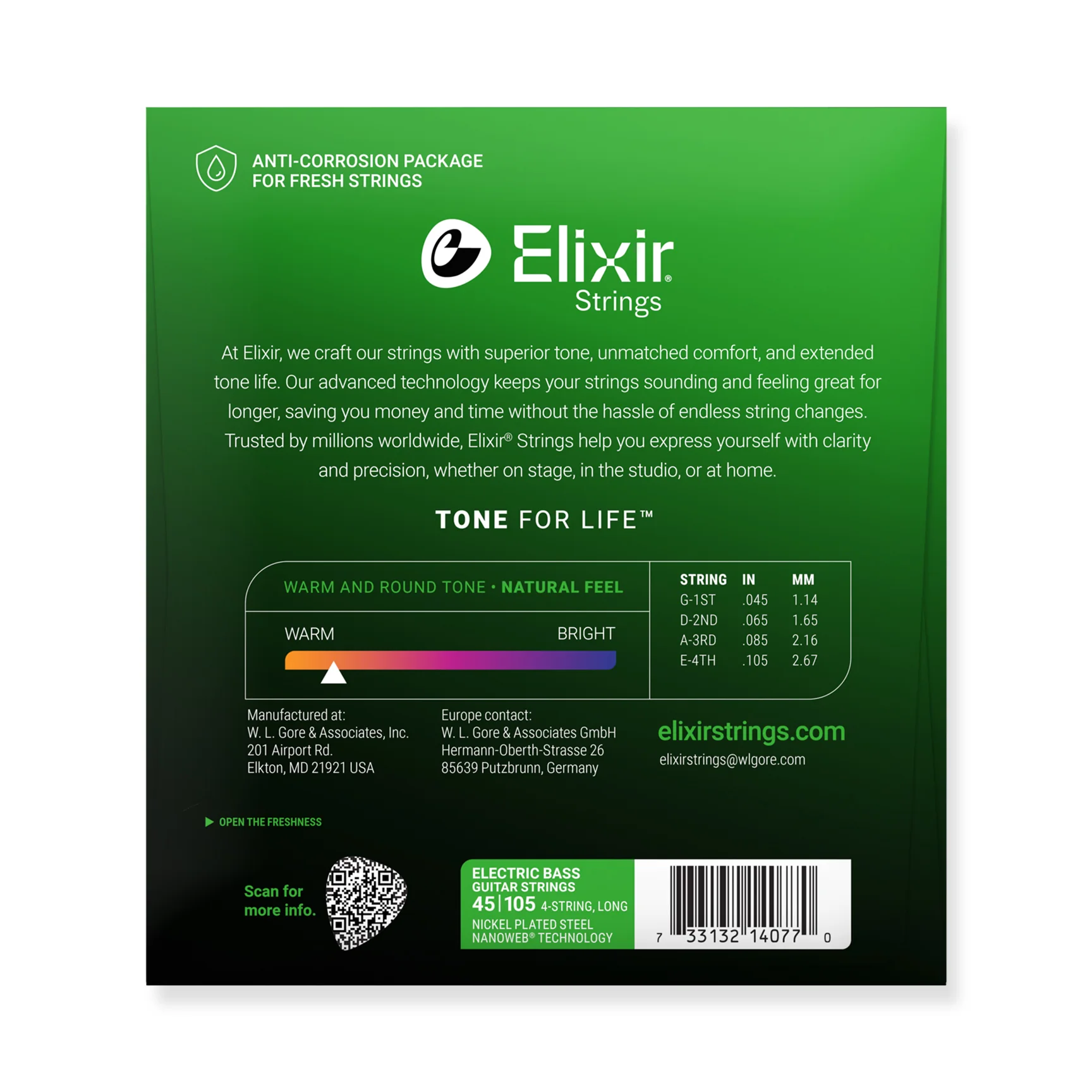 Elixir 14077 Nanoweb Light Medium Bass Strings Set 45/105 - Image 2