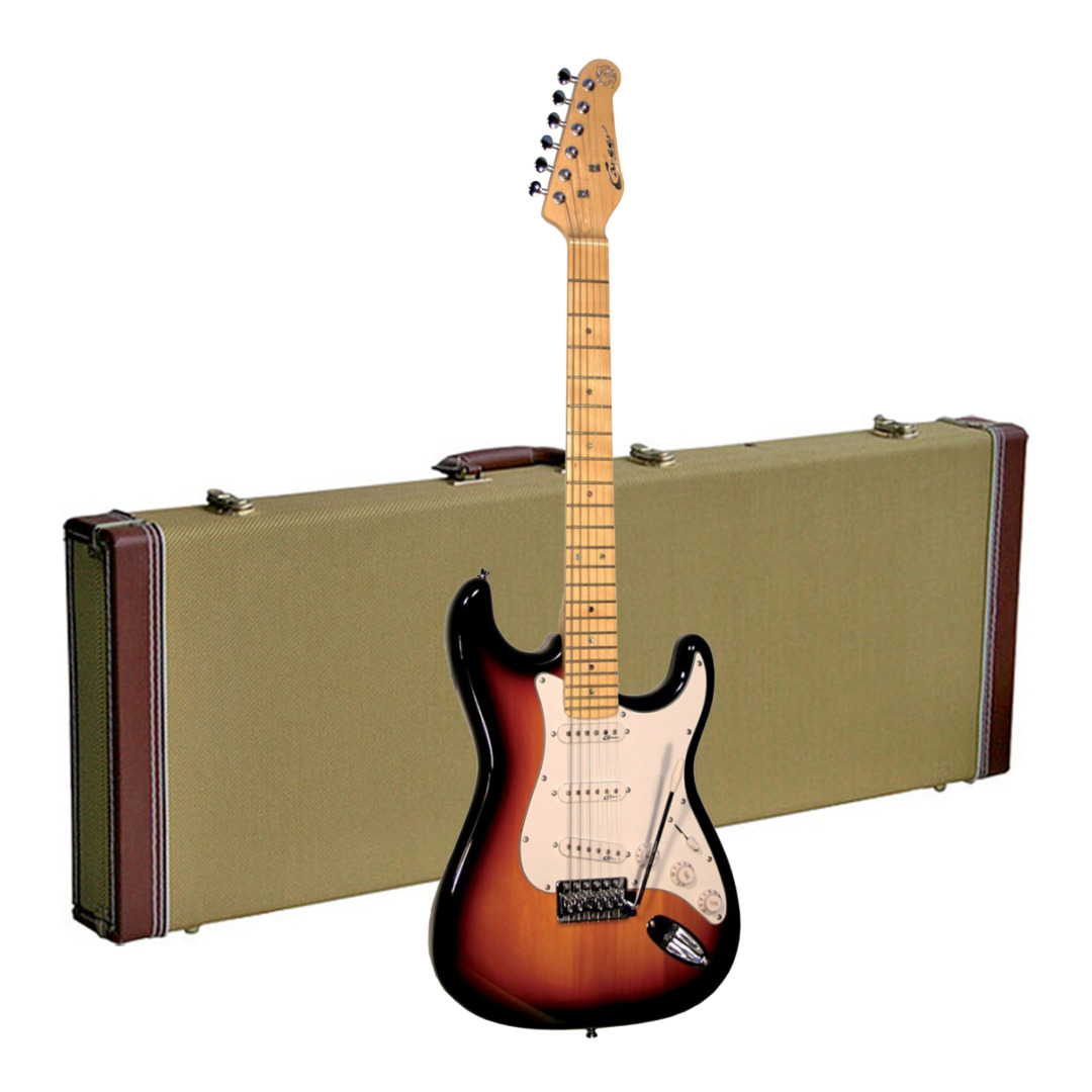 Career Stage-1 SSS Strat Electric Guitar (Various Colors) + Tweed Hard Case