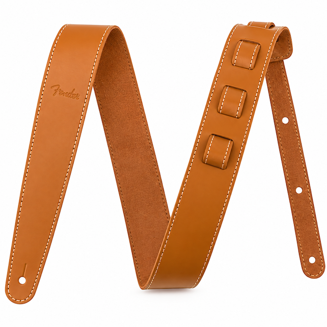 Fender Essentials Leather Straps 2'' Tan