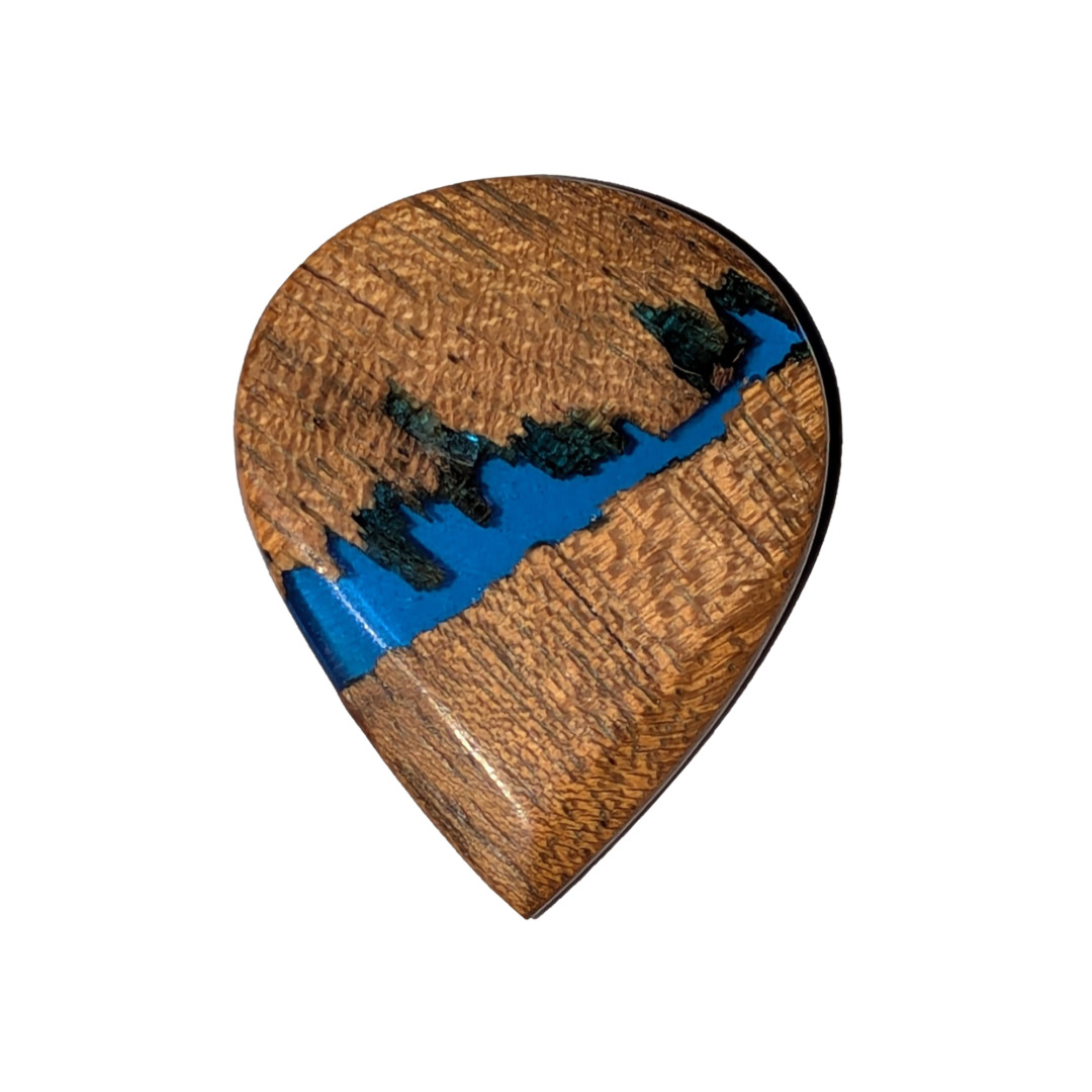 River Tones Sharp Mango Wood & Blue Resin 1 Guitar Pick
